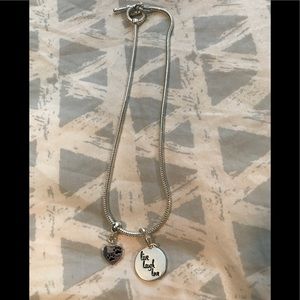 NEVER WORN- silver live laugh love necklace.